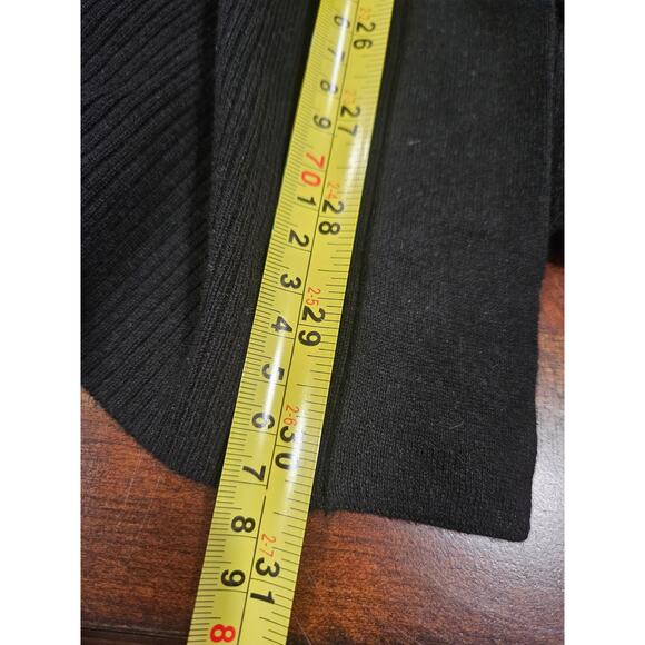 Vince Cashmere Silk Blend Black Raglan Cardigan Pockets Sz L Open Front Sweater - Picture 5 of 5